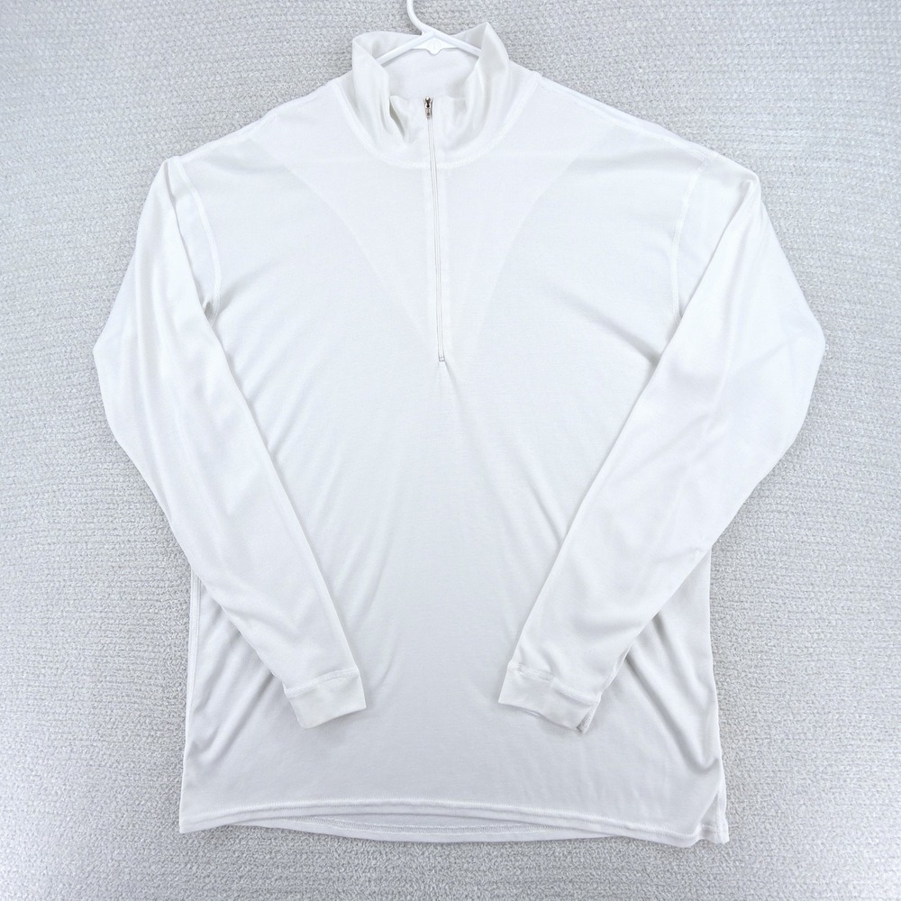 Vintage Patagonia Capilene 1/4 Zip Shirt Mens XL White Made In USA Base Layer